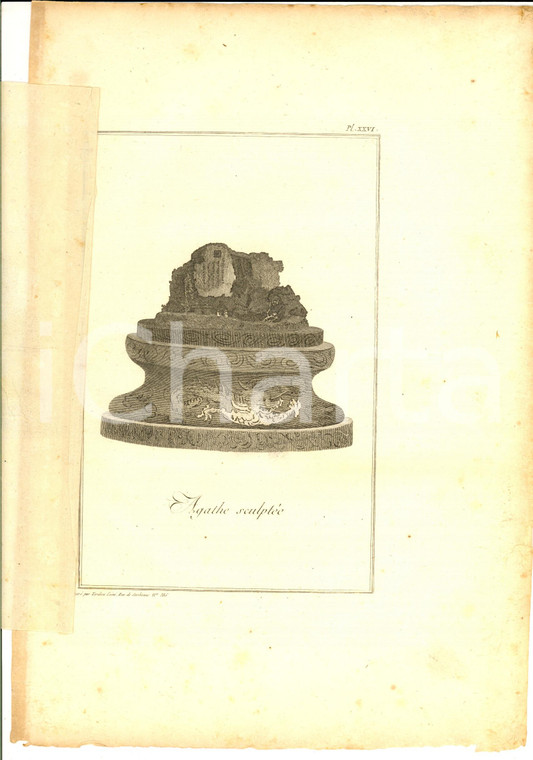 1800 ca VOYAGE DANS L'INTERIEUR DE LA CHINE Agathe sculptée *Gravure TARDIEU