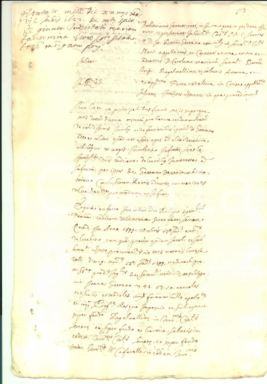 1622 PALERMO Atto restitutzione Carlo Mariano SAMMANIATI vs Giovanni GAETANO