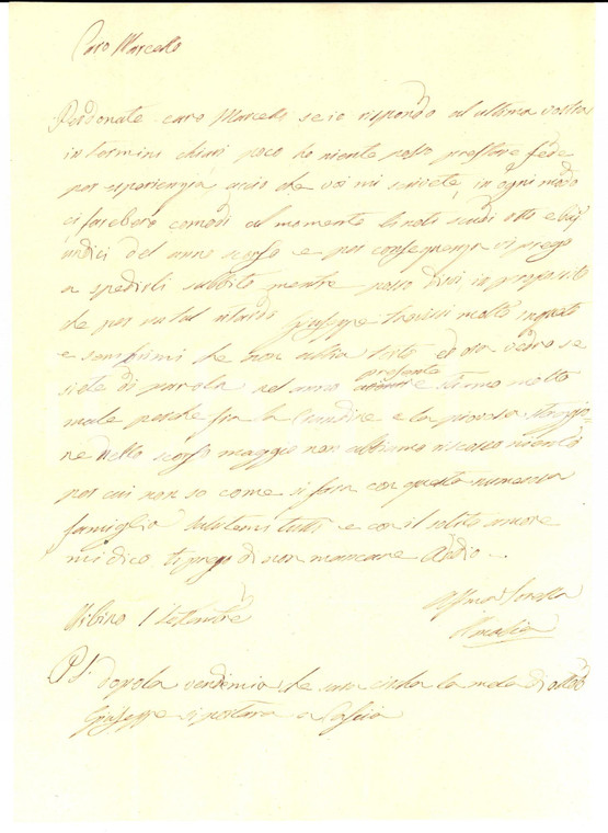 1840 ca URBINO Nobile Amalia FRANCESCHINI chiede denaro al fratello *Lettera