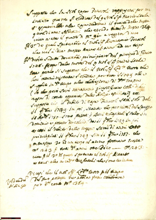 1760 circa BRESCIA Debiti di messe Pierantonio FENAROLI