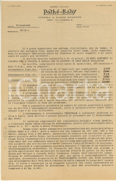 1948 ROMA Società Italiana PATHE-BABY Proiettore WEBO PAX capolavoro tecnologia