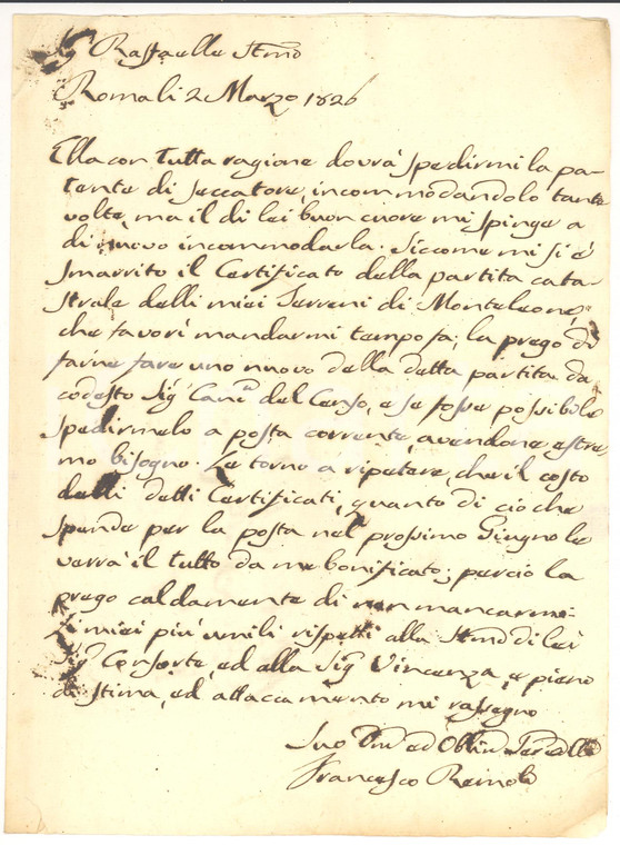 1826 MONTELEONE PG Francesco Remoli seccatore patentato
