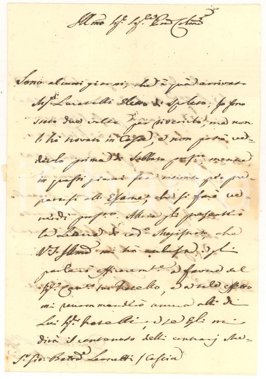 1772 ROMA Gaetano CRISTALLINI raccomanda il canonico LEONETTI *Lettera