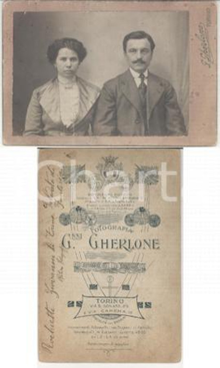 1910 ca TORINO Ritratto di Giovanni ROCCHIETTI con la moglie *Foto GHERLONE