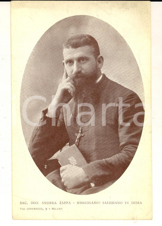 1910 ca Don Andrea ZAPPA missionario salesiano in INDIA *Foto seriale 9x14 cm