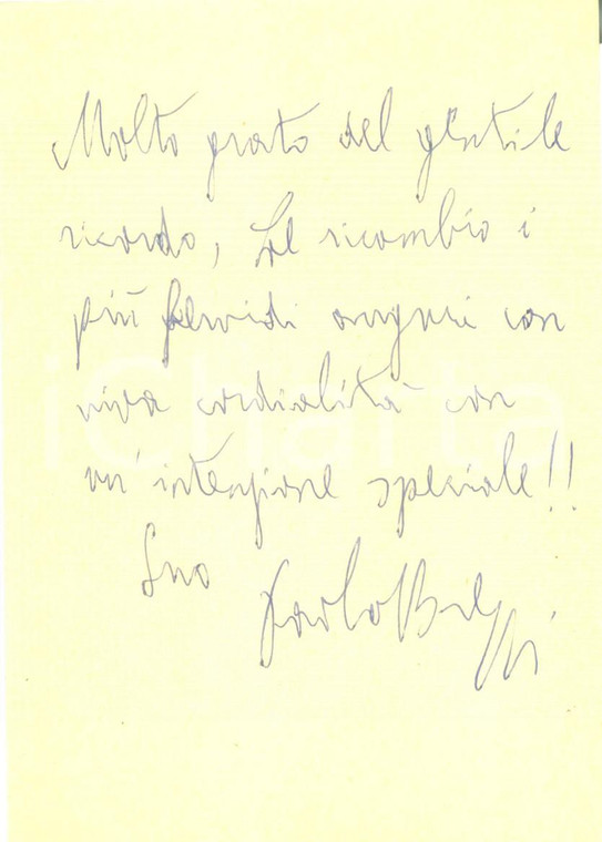 1950 ca MILANO Paolo BUZZI saluta Ada ANNONI *Cartolina AUTOGRAFA