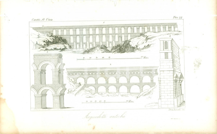 1845 Cesare CANTU' Acquedotti antichi *Stampa estratta da Storia Universale