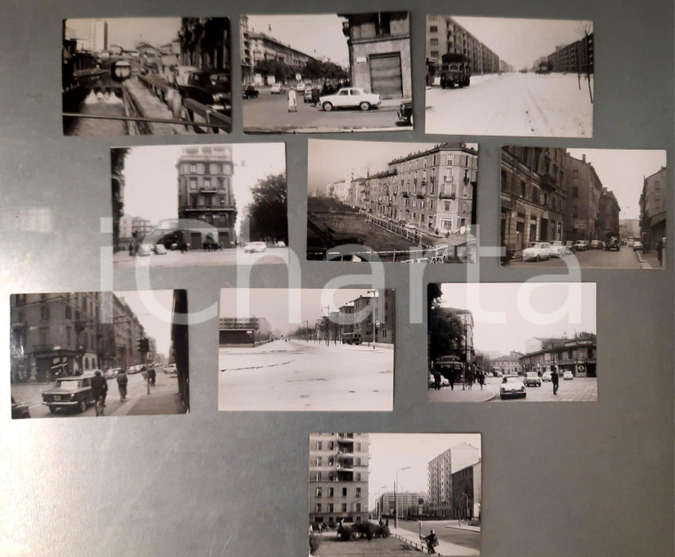 1957-1965 MILANO Vedute di quartiere *Lotto 10 fotografie ANIMATE 10x7 cm