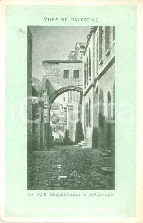 1935 ca GERUSALEMME (ISRAELE) Veduta della Via Dolorosa Cartolina FP NV