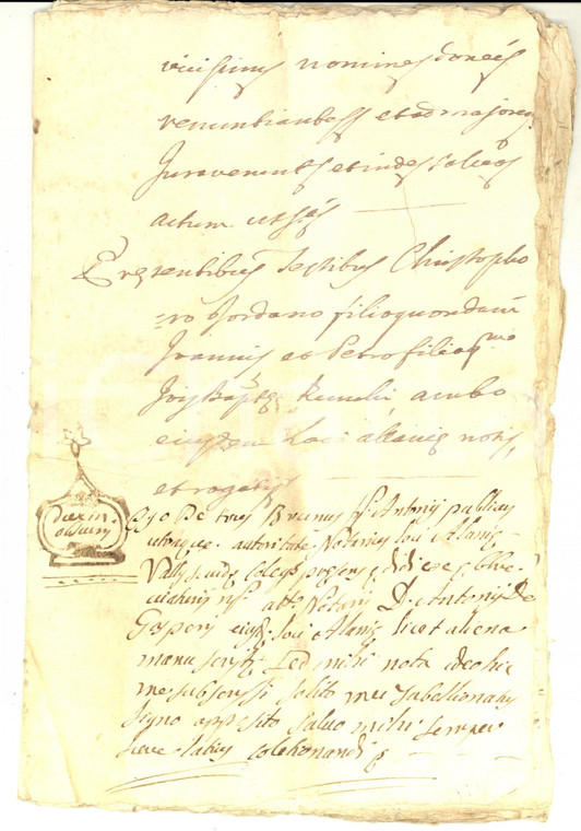 1764 ALAGNA VALSESIA Fratelli Giovanni, Giacomo e Pietro DE PAOLIS vendono prato