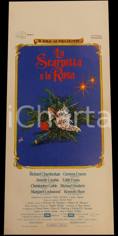 1976 LA SCARPETTA E LA ROSA Richard CHAMBERLAIN Gemma CRAVEN *Manifesto 32x70 cm