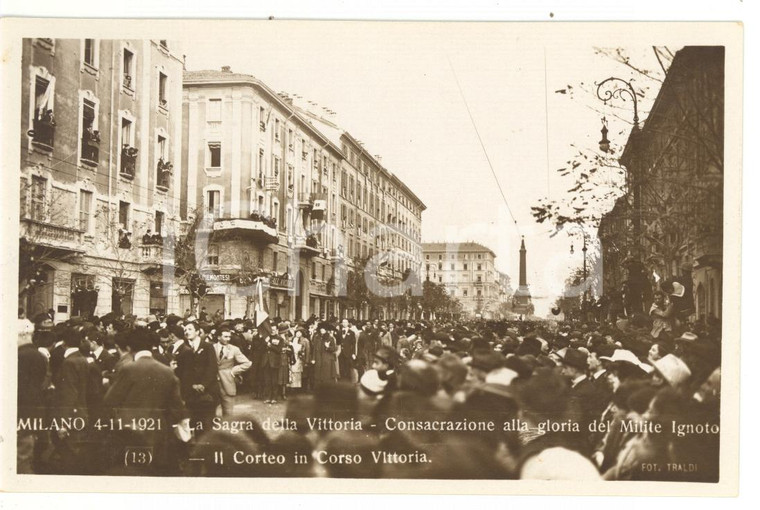 1921 MILANO Sagra della Vittoria - Consacrazione alla gloria del Milite Ignoto