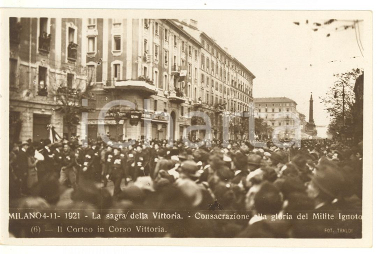 1921 MILANO Sagra della Vittoria - Il corteo in corso Vittoria *Cartolina