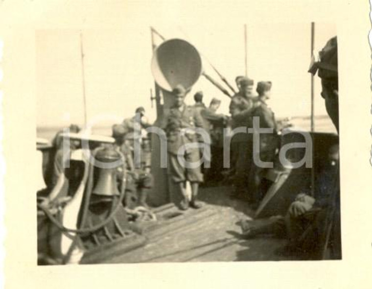 1941 WW2 Motonave VIMINALE Soldati in partenza per l'Albania *Foto 6 x 5 cm