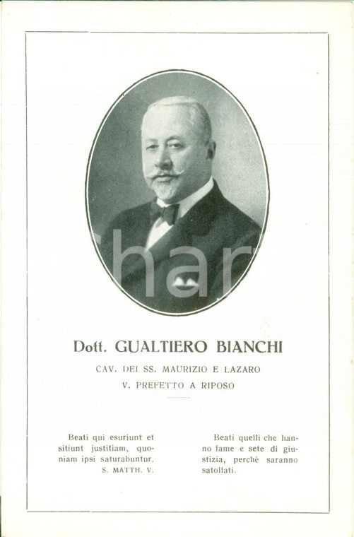 1930 ca Gualtiero BIANCHI Cavalieri SANTI MAURIZIO E LAZZARO con ritratto