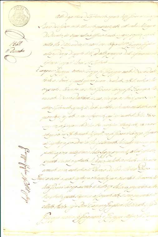 1847 STREVI (AL) Testamento di Giovanni CAROZZO a favore del nipote convivente