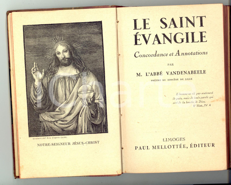 1930 ca LIMOGES Le Saint Evangile - abbé VANDENABEELE  *Ed. Paul MELLOTTEE 