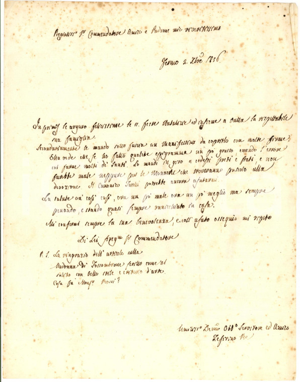 1856 FERMO Zeffirino RE invia manifestino per sottoscrizione a SERVANZI COLLIO 