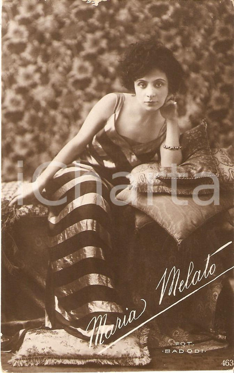 1910 Maria Melato - Attrice - Fotoritratto d'epoca - Cartolina