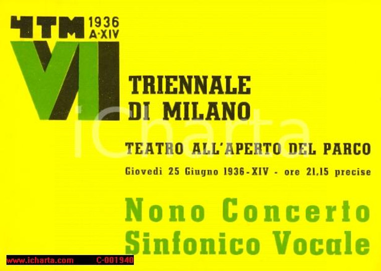 1936 MILANO Maestro Antonio SABINO IX Concerto Sinfonico Vocale *Programma