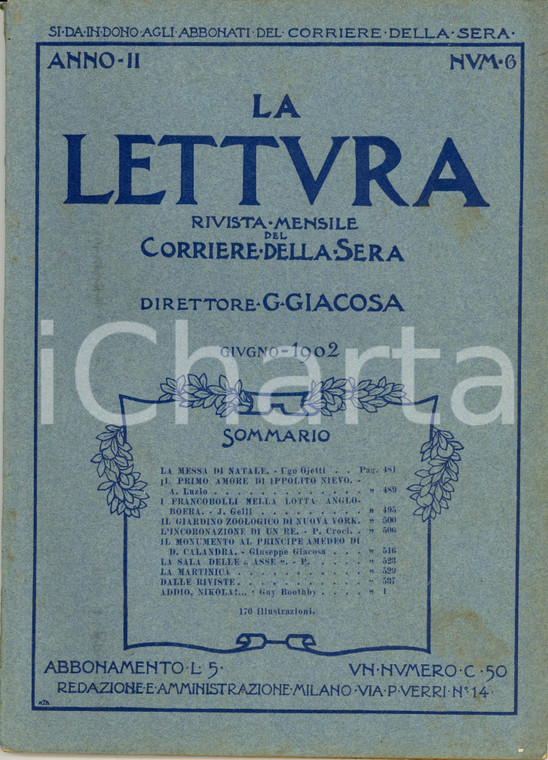 1902 LA LETTURA Francobolli delle guerre ANGLO-BOERE *ILLUSTRATA Anno II n°6