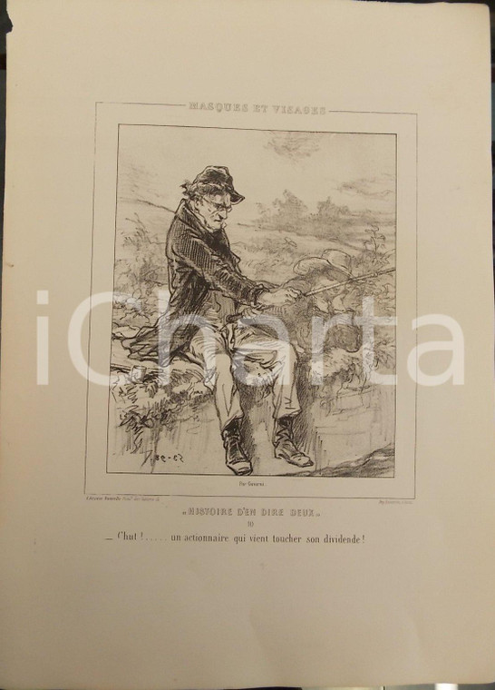 1853 Paul GAVARNI Masques et visages - Histoire d'en dire deux Tav. 10 Chut!