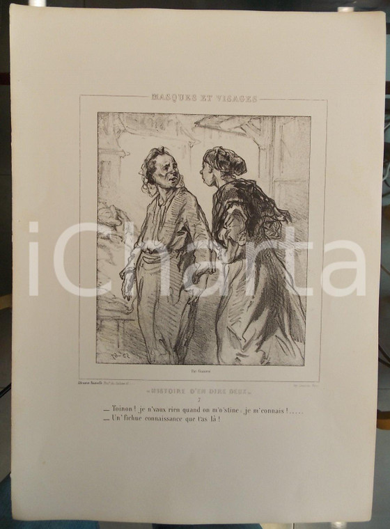 1853 Paul GAVARNI Masques et visages - Histoire d'en dire deux Tav. 7