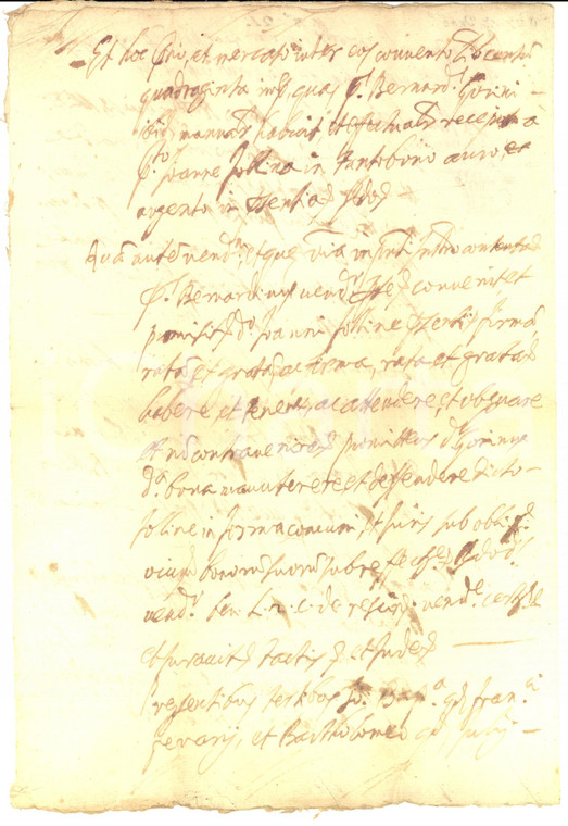 1627 BOLETO (VB) Bernardino GORINI vende terra a Giovanni FOLINA *Manoscritto