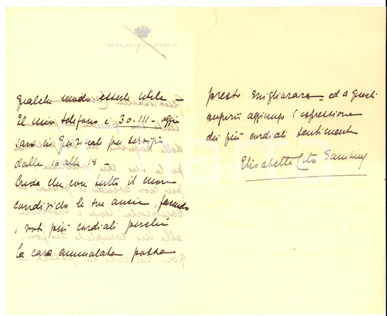 1930 ca ROMA Duchessa Elisabetta CITO BALBO BERTONE DI SAMBUY a un'amica