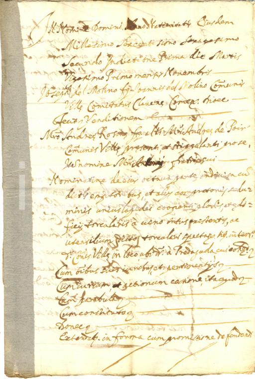 1662 VILLA DI CHIAVENNA (SO) Giuseppe DEL MOLINO vende terra ad Andrea ROSINA