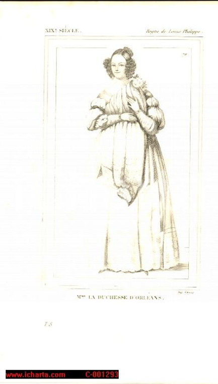 1852 Maria Amelia di BORBONE Duchessa d'Orleans Stampa