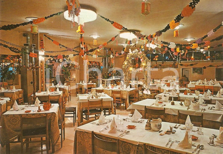 1970 ca PESCARA Interno Ristorante DA MARIO Mago pesce *Cartolina VINTAGE FG NV