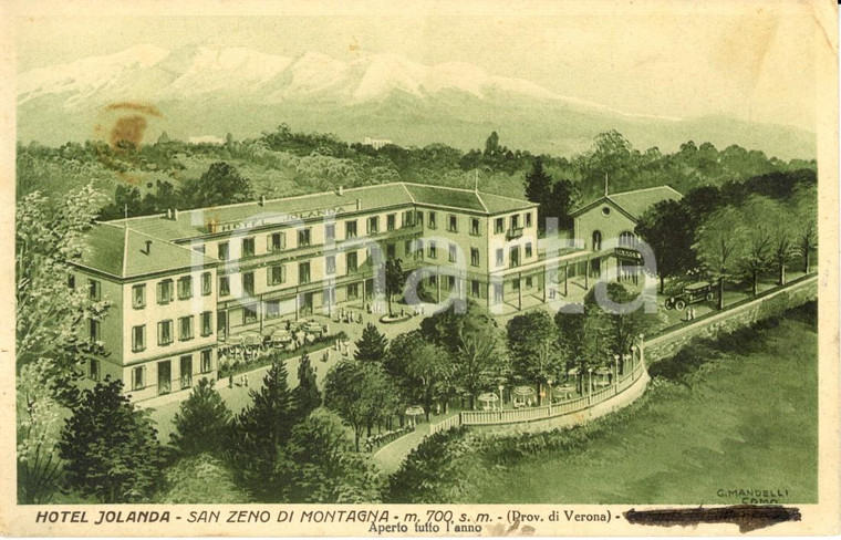 1935 SAN ZENO DI MONTAGNA (VR) Veduta dell'Hotel JOLANDA *Cartolina FP VG