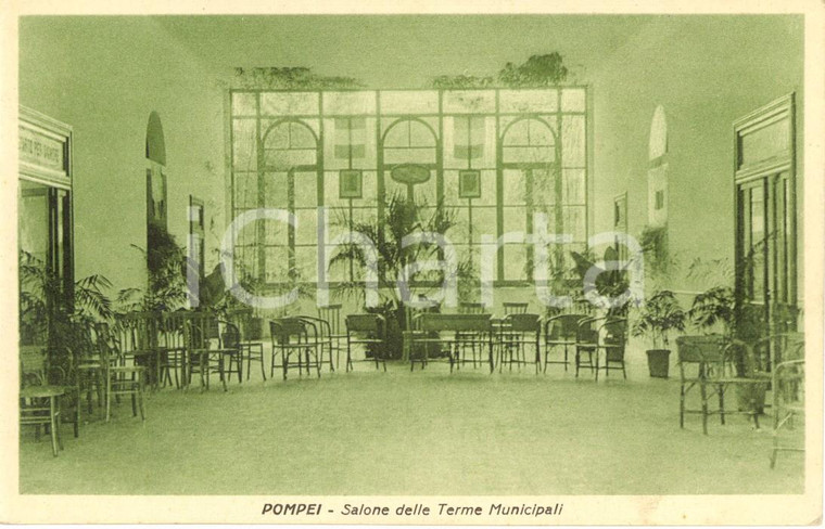 1936 POMPEI (NA) Salone delle terme municipali *Cartolina postale FP VG