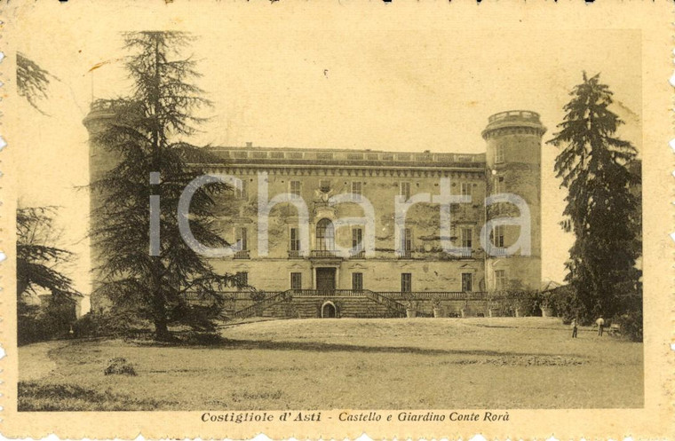 1916 COSTIGLIOLE D'ASTI (AT) Castello e giardino del Conte RORA' * ANIMATA FP VG