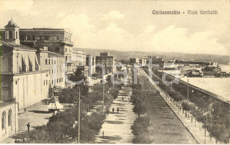 1920 ca CIVITAVECCHIA (ROMA) Veduta di viale GARIBALDI *Cartolina ANIMATA FP NV