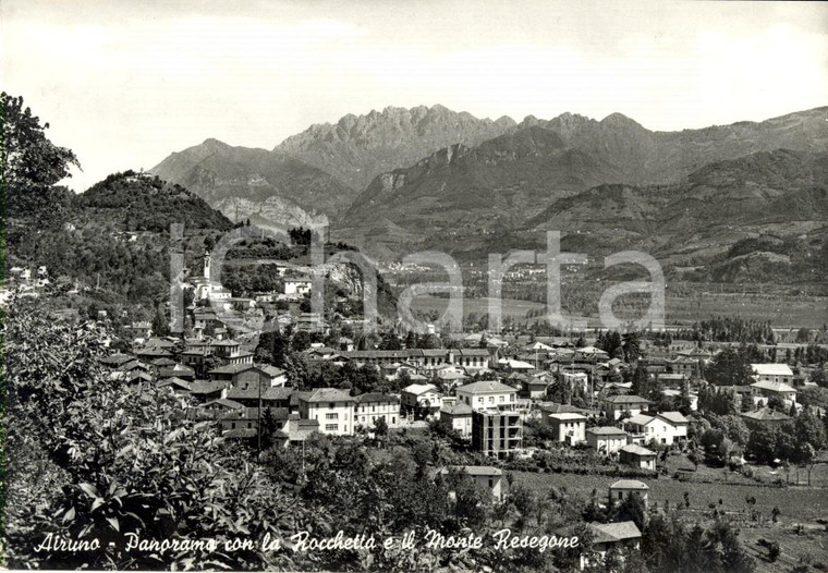 1964 AIRUNO (LC) Panorama con chiesa SANTA MARIA DELLA ROCCHETTA e RESEGONE