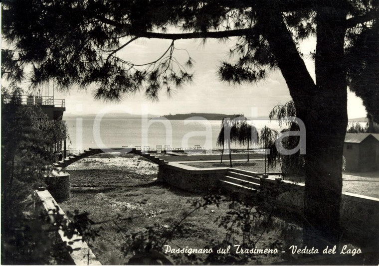 1960 ca PASSIGNANO SUL TRASIMENO (PG) Veduta del lago *ANIMATA con pedalò FG NV