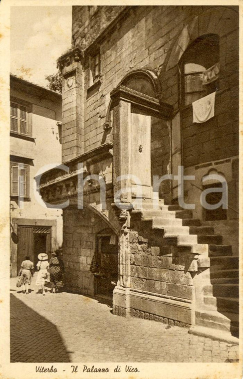 1938 VITERBO Veduta del palazzo di VICO *Cartolina postale ANIMATA FP NV