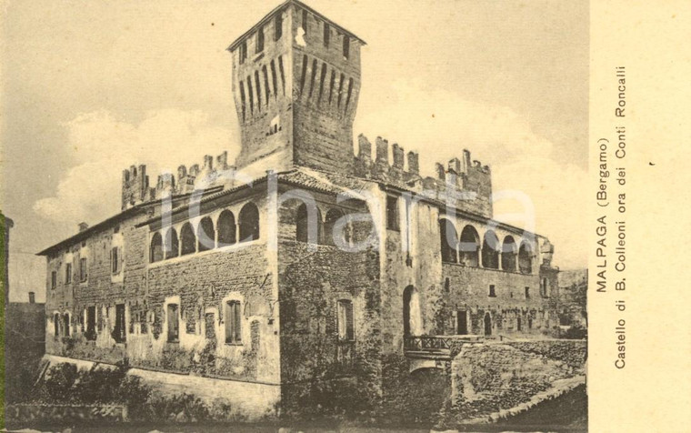 1915 ca CAVERNAGO (BG) Veduta del castello MALPAGA *Cartolina postale FP NV