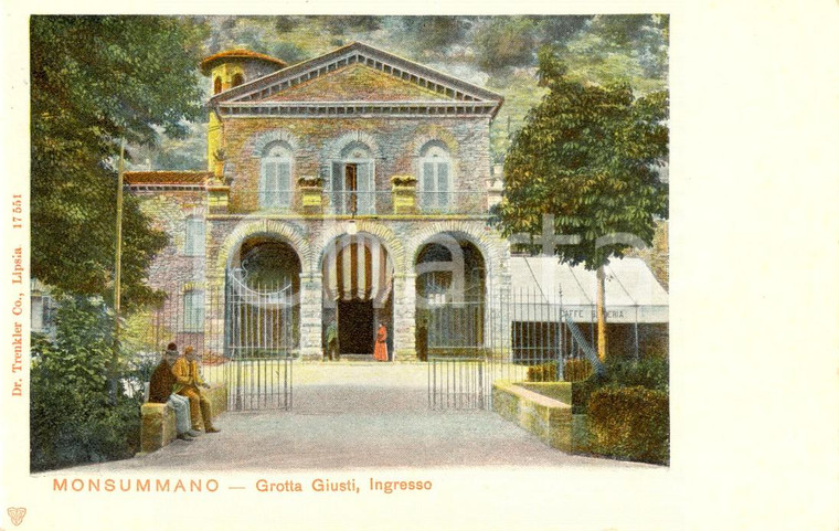 1900 ca MONSUMANNO TERME (PT) Ingresso della grotta GIUSTI *Cartolina ANIMATA NV