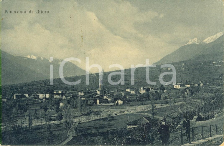 1925 CHIURO (SO) Panorama del paese e dei vigneti *Cartolina ANIMATA FP VG