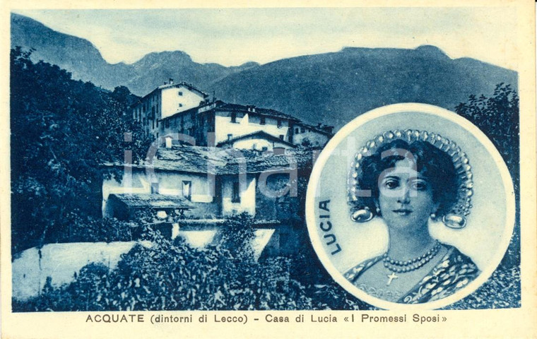1943 ACQUATE (LC) Casa di LUCIA dei PROMESSI SPOSI *Cartolina postale FP NV