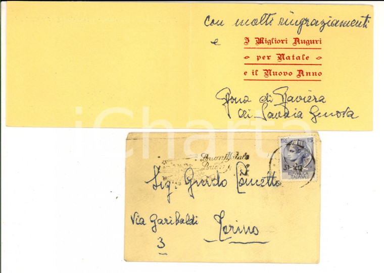 1950 ca FIRENZE Auguri Maria Bona di BAVIERA SAVOIA-GENOVA *Autografo