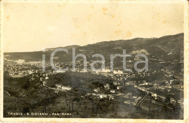 1930 ca TRIESTE Veduta panoramica rione SAN GIOVANNI *Cartolina DANNEGGIATA NV