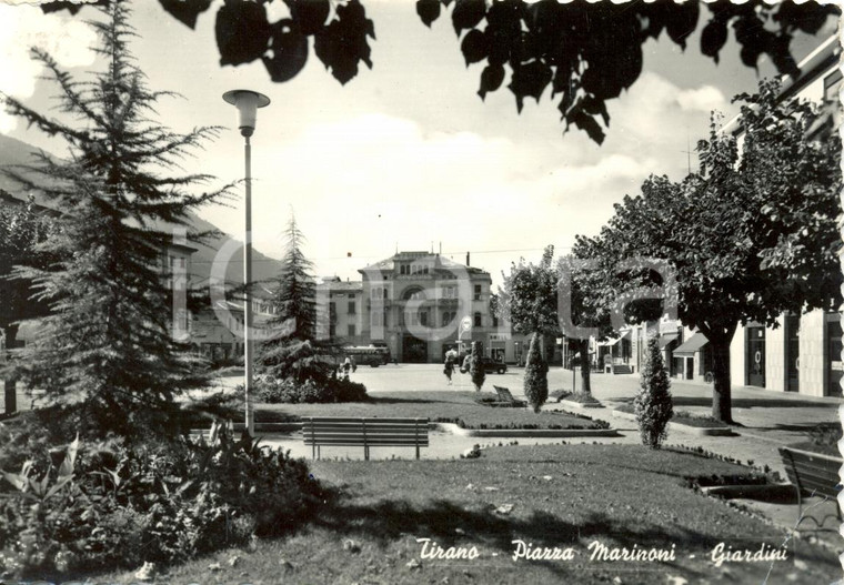 1966 TIRANO (SO) Veduta di Piazza Marinoni e SHELL *Cartolina animata FG VG