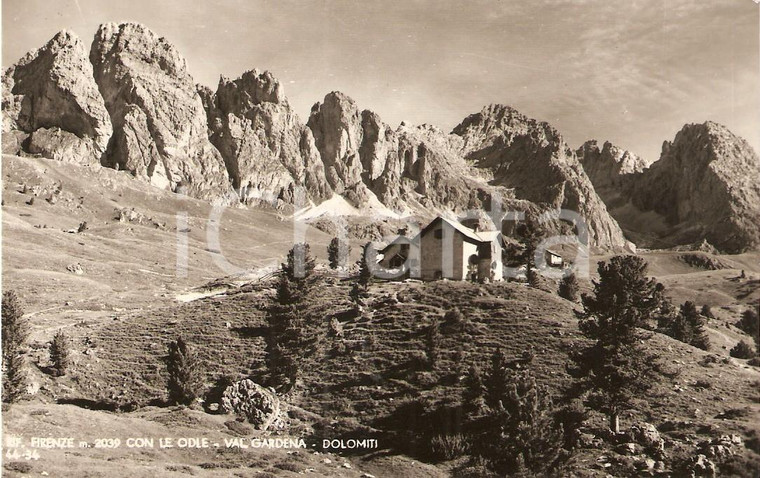 1950 ca FUNES (BZ) Rifugio FIRENZE con Gruppo ODLE Val GARDENA *Cartolina FP NV