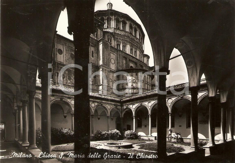 1950 ca MILANO Chiostro della Chiesa di SANTA MARIA DELLE GRAZIE *Cartolina FG