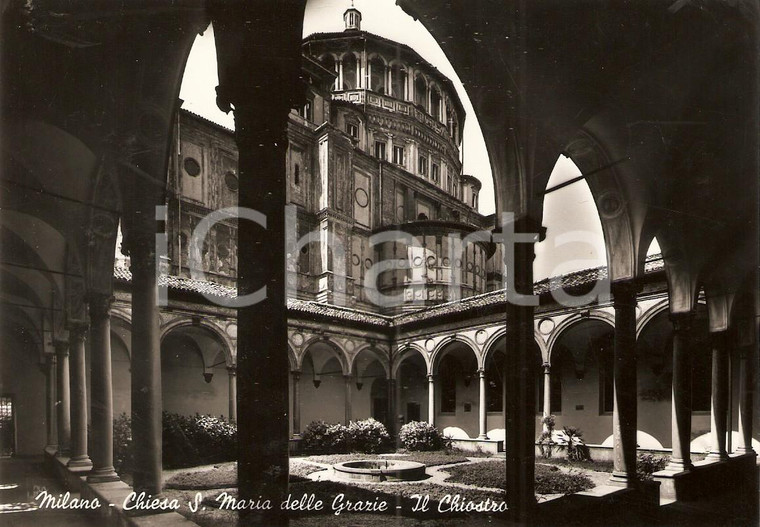 1955 ca MILANO Chiostro della Chiesa SANTA MARIA DELLE GRAZIE *Cartolina FG VG