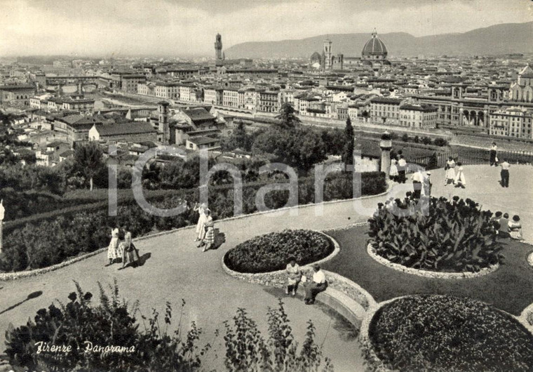 1965 FIRENZE Veduta panoramica della città con giardini *Cartolina ANIMATA FG VG